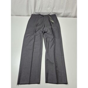 Zanieri Dress Pants Mens 42x36 Gray Wool Flat Front Super 100s Italy NWT